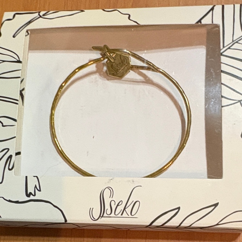 Sseko Gold-Tone Hexagon Charm Bracelet